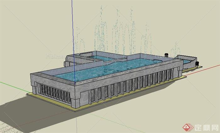 某景观水池设计SU模型
