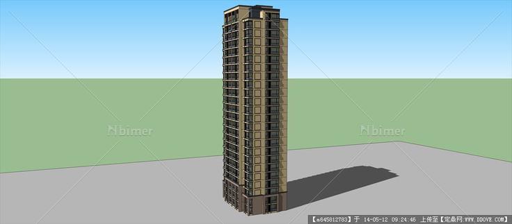 Sketch Up 精品模型---新古典风格点式24住宅单体