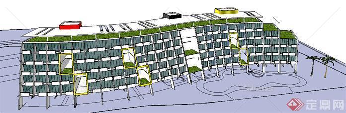 某现代旅馆建筑设计方案su模型