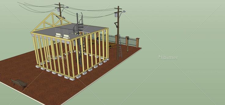 小屋框架(69292)su模型下载