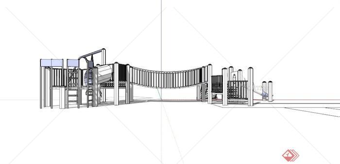 现代简约儿童游乐设施SU模型素材