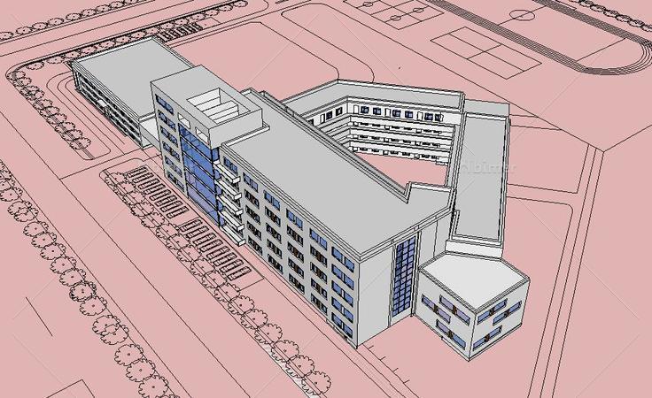 学校建筑模型(82827)su模型下载