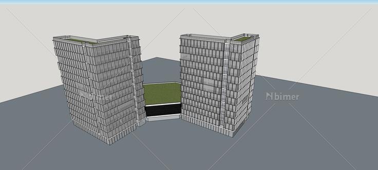 现代高层办公楼(75733)su模型下载