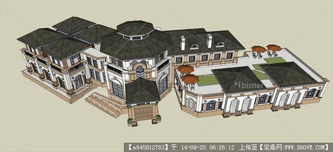 Sketch Up 精品模型----欧式会所建筑设计方案模