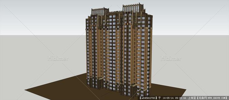 Sketch Up 精品模型---新古典风格高层住宅单体3