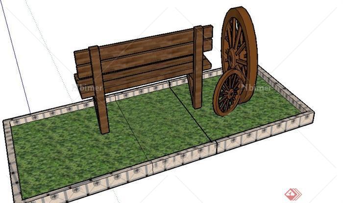 园林景观坐凳与小品设计SU模型