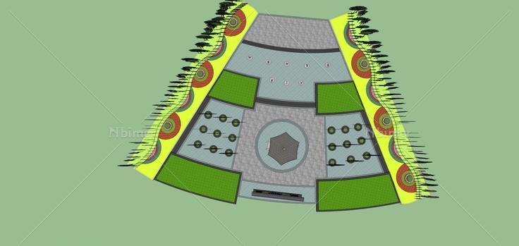 中心广场公园(88337)su模型下载