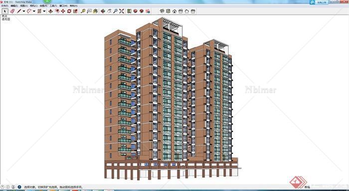某15层住宅楼建筑设计SU模型