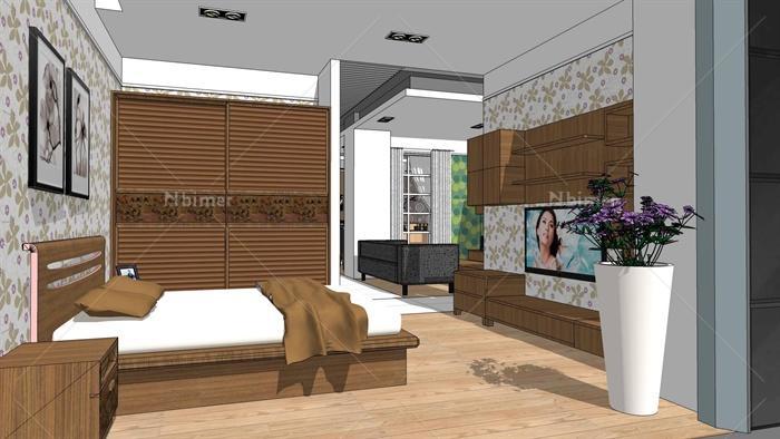 某现代风格家具展厅设计含CAD施工图、SU模型、效