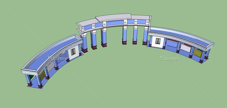 古典风格景区入口(78792)su模型下载