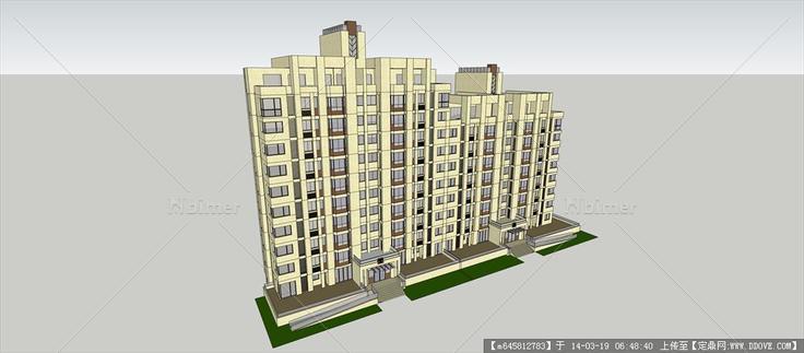 Sketch Up 精品模型---现代小高层住宅楼