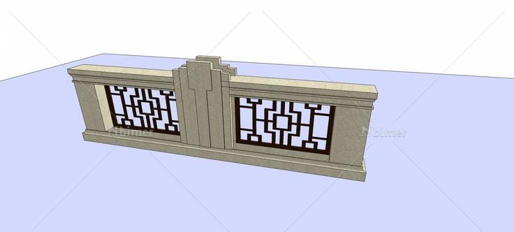 围墙护栏(75151)su模型下载