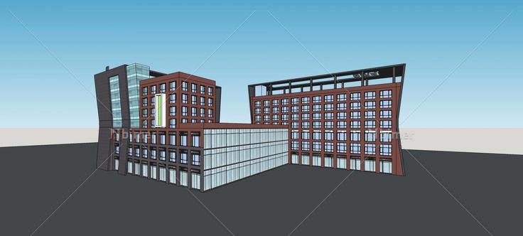 现代多层商业综合体(79022)su模型下载