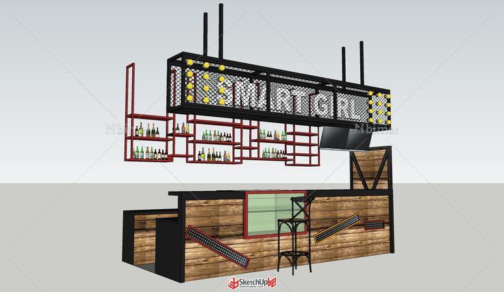 工业风吧台模型提供下载