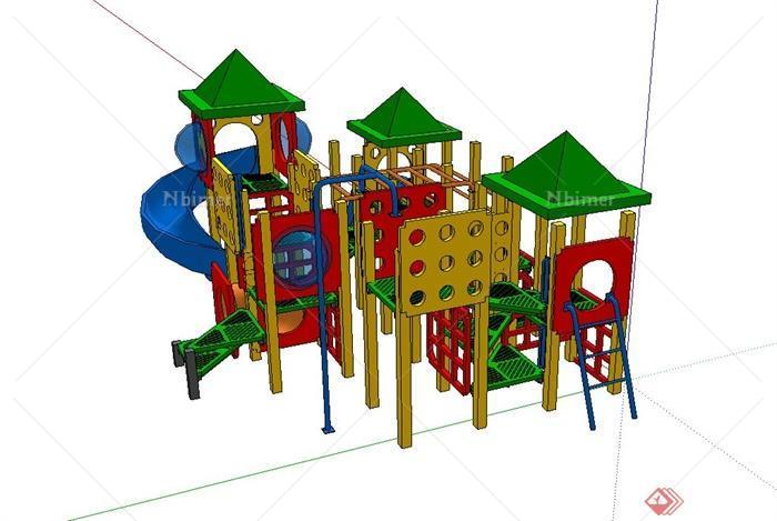 某小区现代儿童游乐设施设计su模型