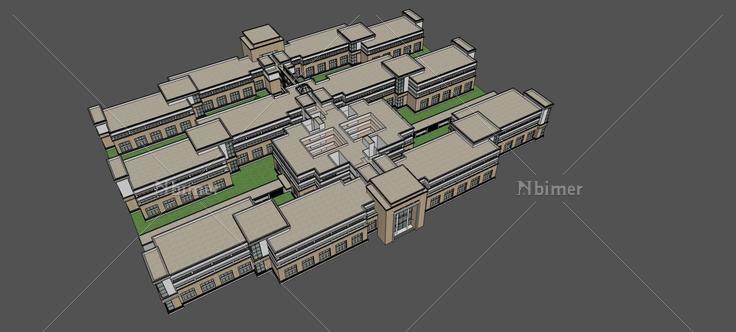 简欧风格学校(81009)su模型下载