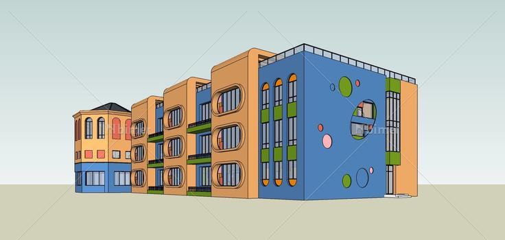 现代风格幼儿园(75169)su模型下载