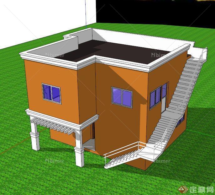 两层别墅建筑设计SU模型