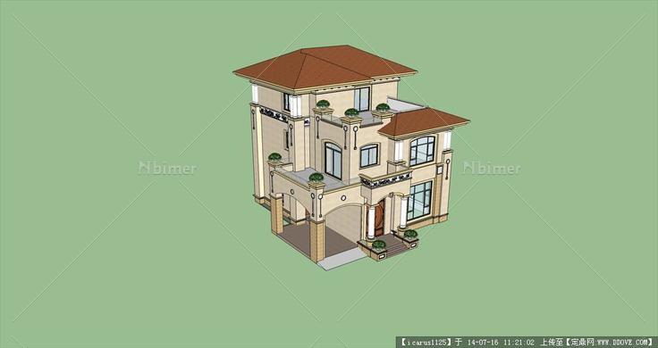 新古典小别墅建筑su模型