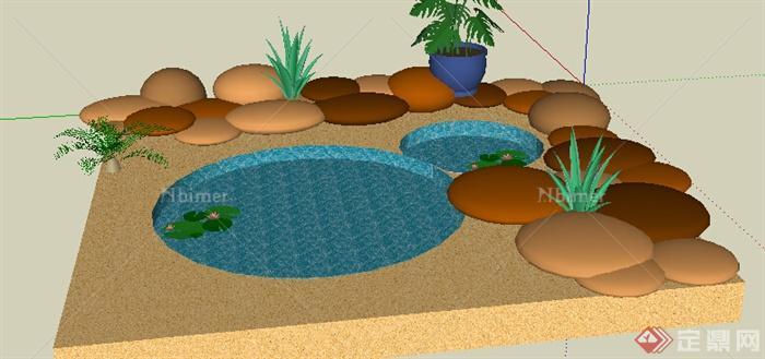 园林景观之水景设计方案SU模型3