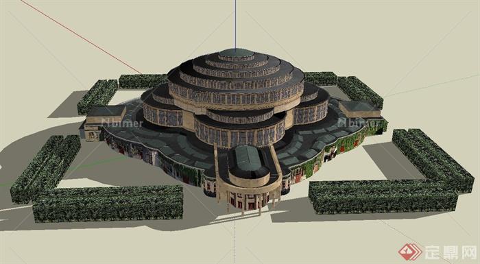 波兰百年厅建筑设计SU模型