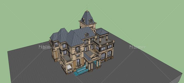 法式奢华别墅(81585)su模型下载