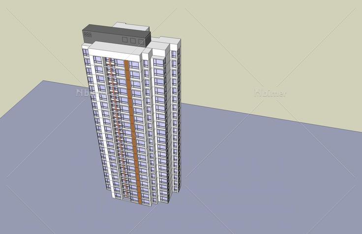 现代高层住宅楼(49706)su模型下载
