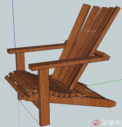 某木块拼接躺椅SU模型