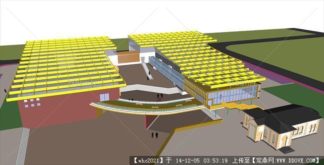 图书馆建筑设计竞赛精致su模型