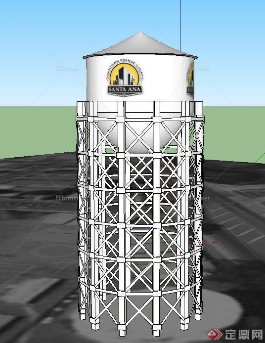 现代某高层水塔建筑设计SU模型