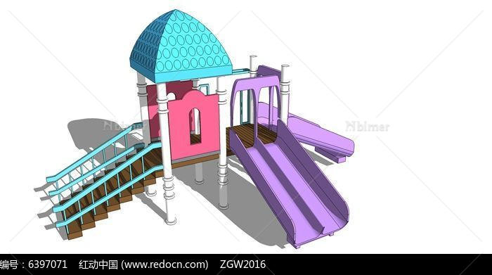 童话城堡滑梯模型