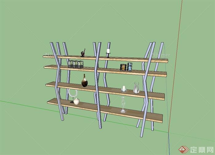 某现代时尚置物架设计su模型