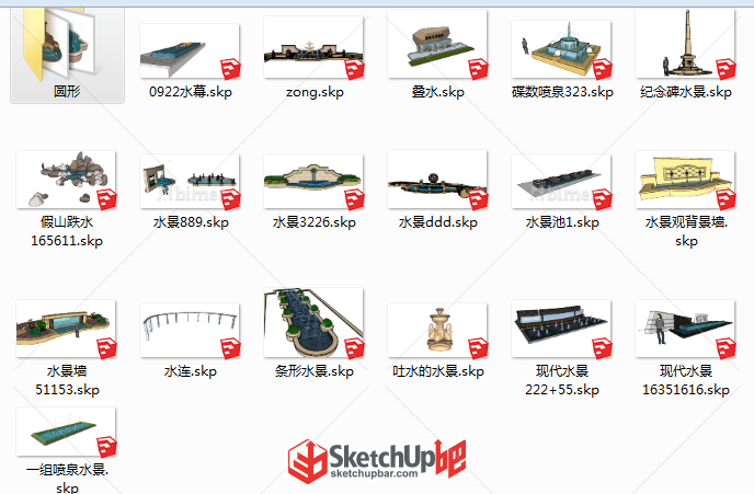 近500个水景 喷泉 等等的模型