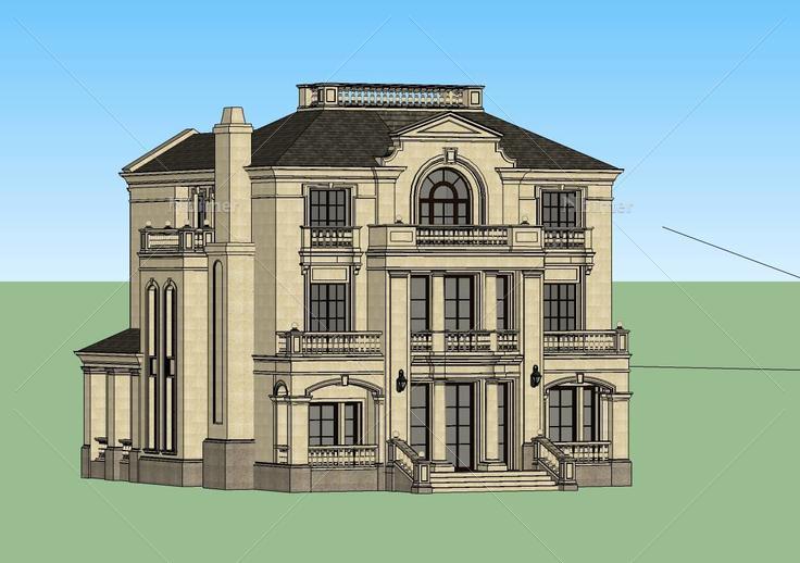 法式类独栋3(103289)su模型下载