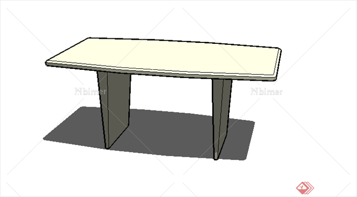 某现代风格家具长条办公桌SU模型素材
