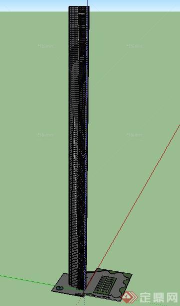 某现代风格超高层写字楼办公建筑设计SU模型