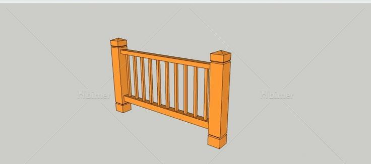 木质护栏SketchUp模型下载分享