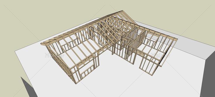 小屋框架结构(77058)su模型下载