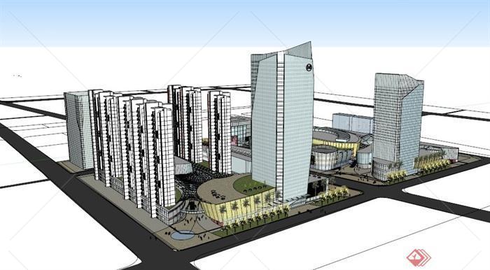 某商业中心综合建筑设计SU模型