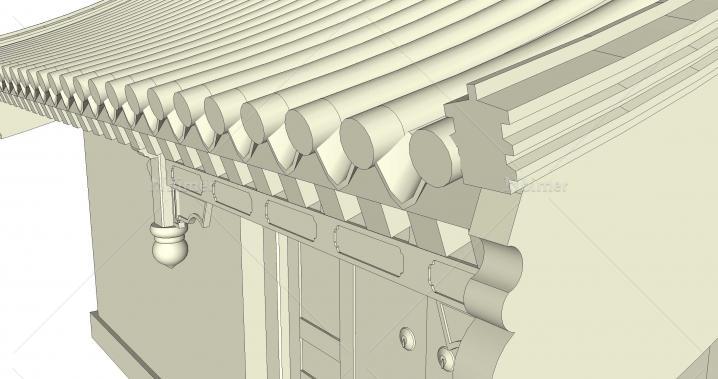 四合院垂花门SketchUp模型 ，以前做的，刚才整理