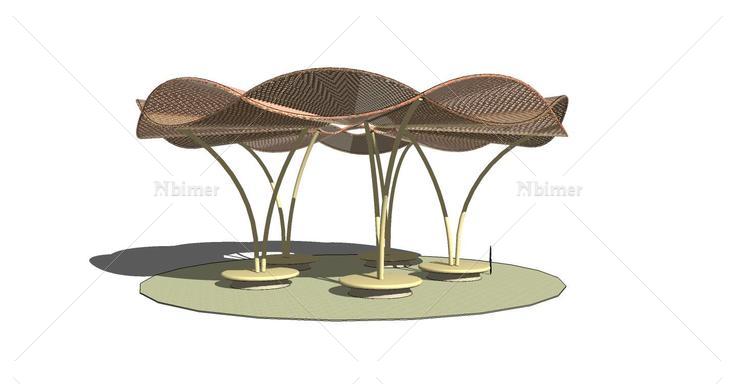 景观廊架精模18(106628)su模型下载