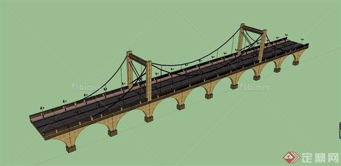 车行高速大桥建筑设计SU模型