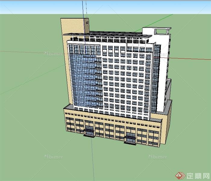 现代风格详细高层医院设计su模型[原创]