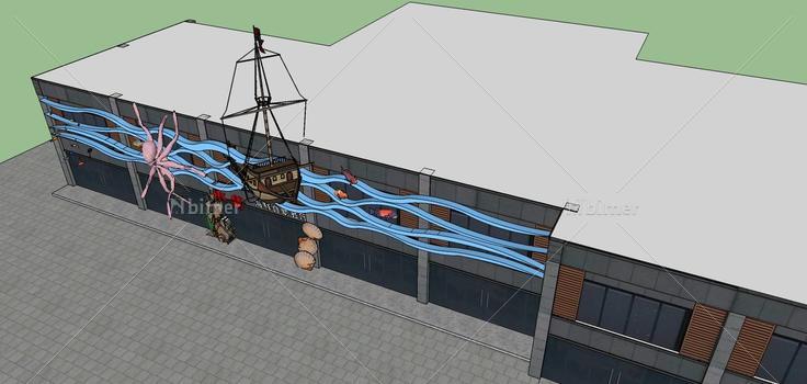 现代风格水族馆(69742)su模型下载