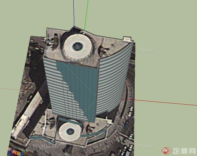 现代某高层不规则办公建筑设计SU模型