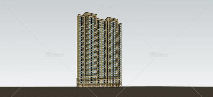 新古典风格高层住宅(51664)su模型下载