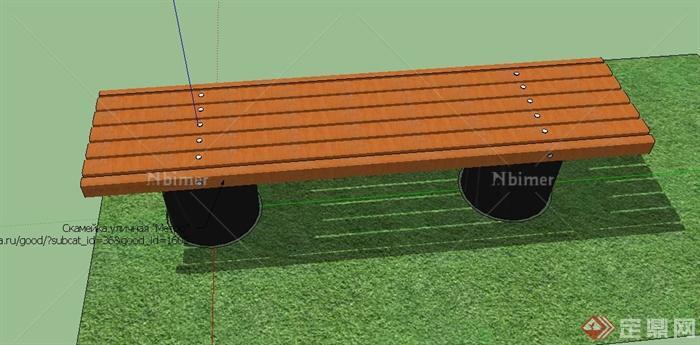 某景观长椅设计SU模型