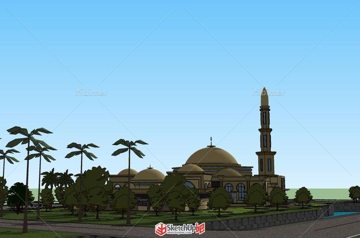 伊斯兰风格清真寺SU模型分享