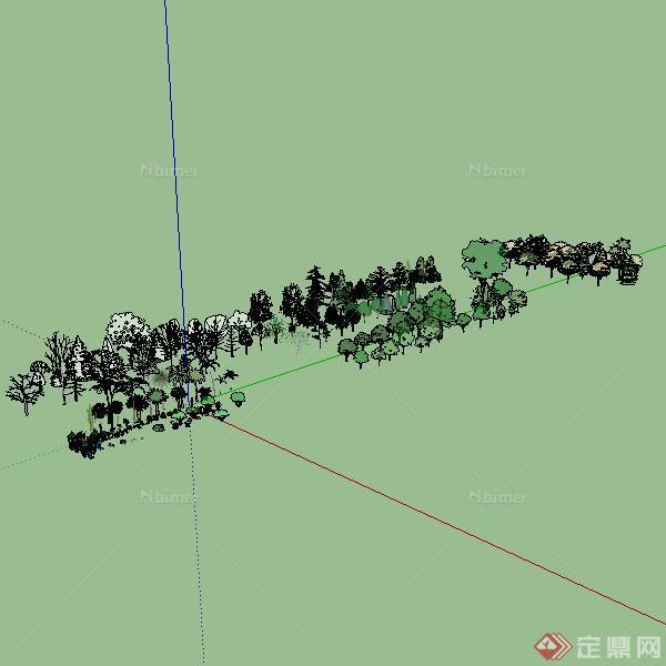 上百棵超多棵景观植物的SU模型大全