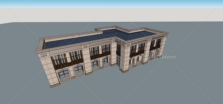 法式小商业楼(69390)su模型下载